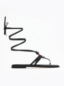 Σανδάλια δερμάτινα με κοκκάλινο σχέδιο Iris sandals - Μαύρο - thefashionproject.gr - IRIS