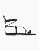Σανδάλια δερμάτινα με κορδόνια Iris Sandals - Μαύρο - thefashionproject.gr - IRIS
