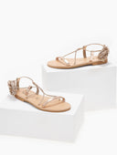 Σανδάλια δερμάτινα με κορδόνια Iris Sandals - Χαλκός - thefashionproject.gr - IRIS