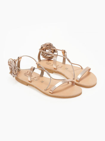 Σανδάλια δερμάτινα με κορδόνια Iris Sandals - Χαλκός - thefashionproject.gr - IRIS