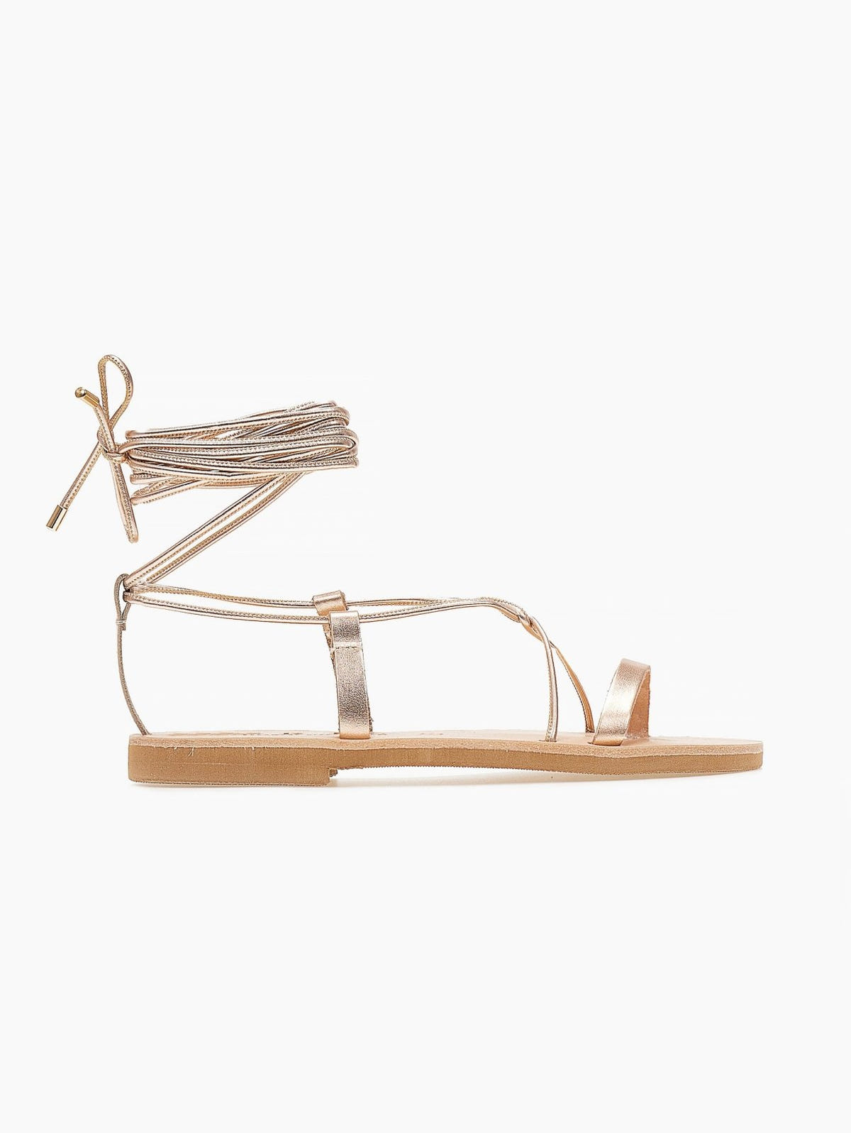 Σανδάλια δερμάτινα με κορδόνια Iris Sandals - Χαλκός - thefashionproject.gr - IRIS