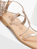 Σανδάλια δερμάτινα με κορδόνια Iris Sandals - Χαλκός - thefashionproject.gr - IRIS