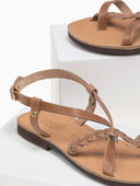 Σανδάλια δερμάτινα με κοτσιδάκι estil - Πούρο - thefashionproject.gr - Estil