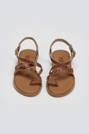 Σανδάλια δερμάτινα με κοτσιδάκι Estil - Τάουπε - thefashionproject.gr - Estil