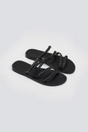 Σανδάλια δερμάτινα με κοτσιδάκια Tfp - Μαύρο - thefashionproject.gr - TFP