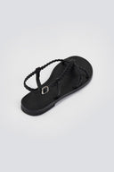 Σανδάλια δερμάτινα με κοτσιδάκια Tfp - Μαύρο - thefashionproject.gr - TFP