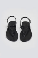Σανδάλια δερμάτινα με κοτσιδάκια Tfp - Μαύρο - thefashionproject.gr - TFP