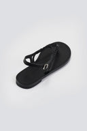 Σανδάλια δερμάτινα με κοτσιδάκια Tfp - Μαύρο - thefashionproject.gr - TFP