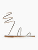 Σανδάλια δερμάτινα με κρύσταλλα Iris Sandals - Ασημί - thefashionproject.gr - IRIS