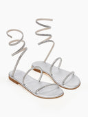 Σανδάλια δερμάτινα με κρύσταλλα Iris Sandals - Ασημί - thefashionproject.gr - IRIS