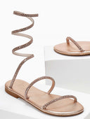 Σανδάλια δερμάτινα με κρύσταλλα Iris Sandals - Χαλκός - thefashionproject.gr - IRIS