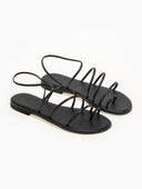 Σανδάλια δερμάτινα με λεπτά λουράκια Iris Sandals - Μαύρο - thefashionproject.gr - IRIS