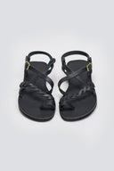 Σανδάλια δερμάτινα με λουράκια Estil - Μαύρο - thefashionproject.gr - Estil