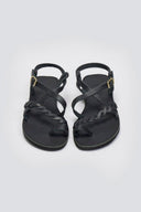 Σανδάλια δερμάτινα με λουράκια Estil - Μαύρο - thefashionproject.gr - Estil