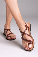Σανδάλια δερμάτινα με λουράκια Estil - Ταμπά - thefashionproject.gr - Estil