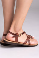 Σανδάλια δερμάτινα με λουράκια Estil - Ταμπά - thefashionproject.gr - Estil
