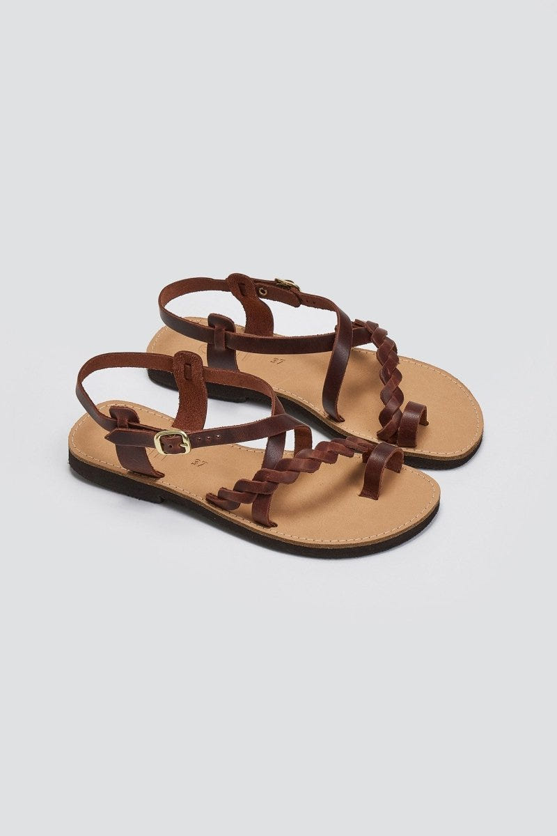 Σανδάλια δερμάτινα με λουράκια Estil - Ταμπά - thefashionproject.gr - Estil