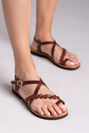 Σανδάλια δερμάτινα με λουράκια Estil - Ταμπά - thefashionproject.gr - Estil