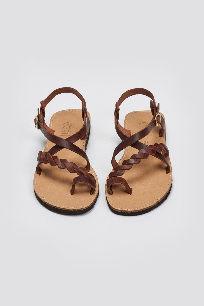 Σανδάλια δερμάτινα με λουράκια Estil - Ταμπά - thefashionproject.gr - Estil