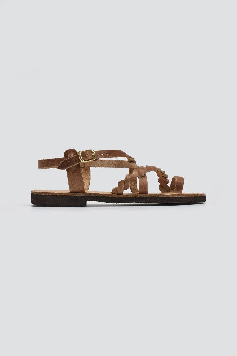 Σανδάλια δερμάτινα με λουράκια Estil - Τάουπε - thefashionproject.gr - Estil