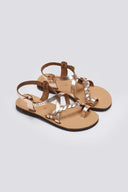 Σανδάλια δερμάτινα με λουράκια Estil - Χαλκός - thefashionproject.gr - Estil