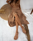 Σανδάλια δερμάτινα με λουράκια Iris Sandals - Φυσικό - thefashionproject.gr - IRIS