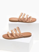 Σανδάλια δερμάτινα με λουράκια Iris Sandals - Φυσικό - thefashionproject.gr - IRIS