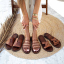 Σανδάλια δερμάτινα με λουράκια Iris Sandals - Καφέ - thefashionproject.gr - IRIS