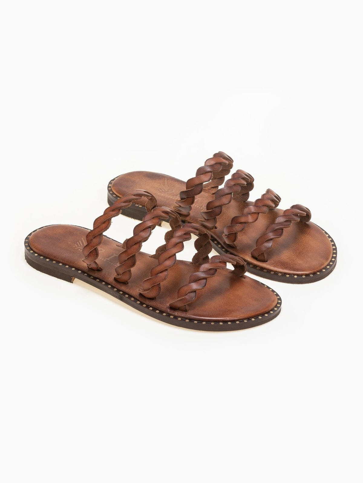 Σανδάλια δερμάτινα με λουράκια Iris Sandals - Καφέ - thefashionproject.gr - IRIS