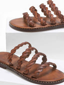 Σανδάλια δερμάτινα με λουράκια Iris Sandals - Καφέ - thefashionproject.gr - IRIS