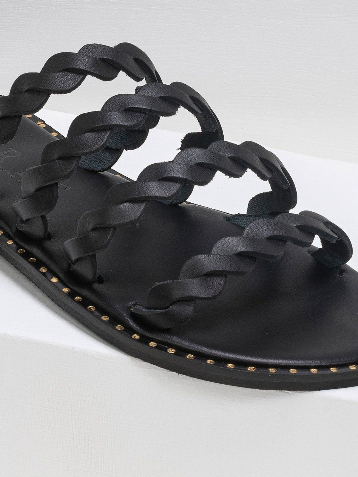 Σανδάλια δερμάτινα με λουράκια Iris Sandals - Μαύρο - thefashionproject.gr - IRIS
