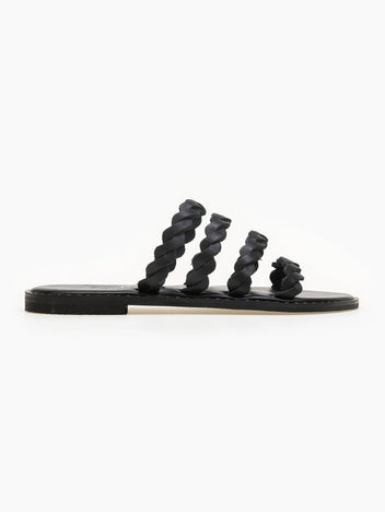 Σανδάλια δερμάτινα με λουράκια Iris Sandals - Μαύρο - thefashionproject.gr - IRIS