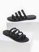 Σανδάλια δερμάτινα με λουράκια Iris Sandals - Μαύρο - thefashionproject.gr - IRIS