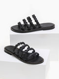 Σανδάλια δερμάτινα με λουράκια Iris Sandals - Μαύρο - thefashionproject.gr - IRIS