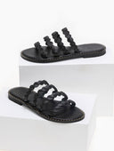 Σανδάλια δερμάτινα με λουράκια Iris Sandals - Μαύρο - thefashionproject.gr - IRIS
