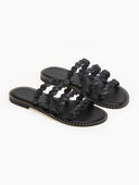 Σανδάλια δερμάτινα με λουράκια Iris Sandals - Μαύρο - thefashionproject.gr - IRIS