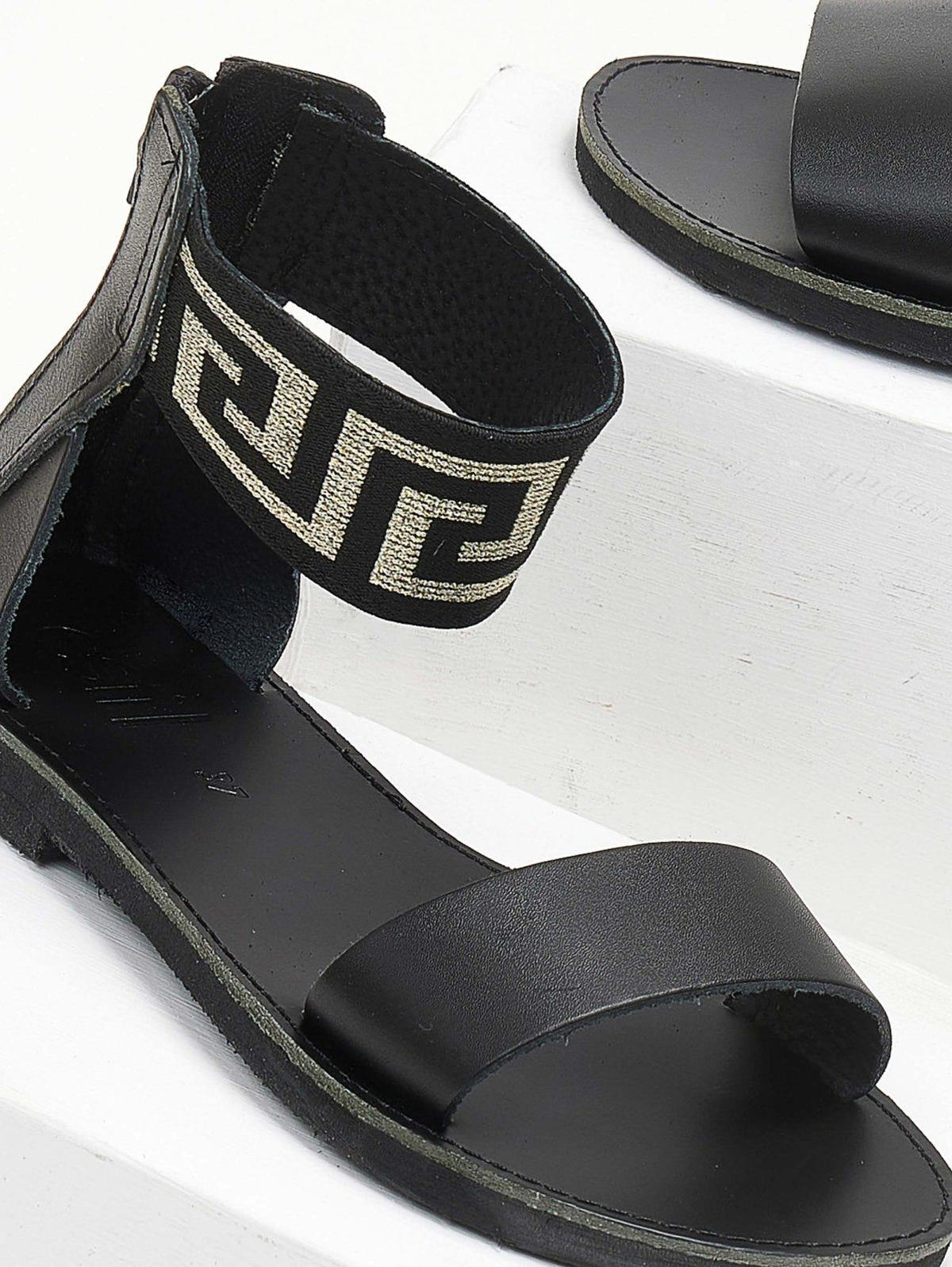 Σανδάλια δερμάτινα με μαίανδρο estil - Μαύρο - thefashionproject.gr - Estil