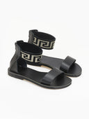 Σανδάλια δερμάτινα με μαίανδρο estil - Μαύρο - thefashionproject.gr - Estil