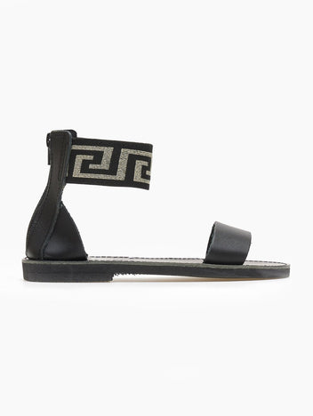 Σανδάλια δερμάτινα με μαίανδρο estil - Μαύρο - thefashionproject.gr - Estil