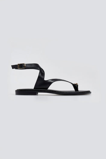 Σανδάλια δερμάτινα με μέταλλο Iris Sandals - Μαύρο - thefashionproject.gr - IRIS