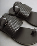 Σανδάλια δερμάτινα με μπαρέτα Estil - Μαύρο - thefashionproject.gr - Estil