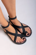 Σανδάλια δερμάτινα με μπαρέτα NICOLE FANTASY SANDALS - Μαύρο - thefashionproject.gr - FANTASY SANDALS