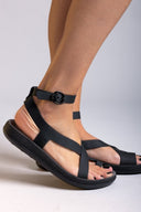 Σανδάλια δερμάτινα με μπαρέτα NICOLE FANTASY SANDALS - Μαύρο - thefashionproject.gr - FANTASY SANDALS