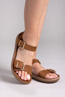 Σανδάλια δερμάτινα με μπαρέτα PANAGIOTA FANTASY SANDALS - Ταμπά - thefashionproject.gr - FANTASY SANDALS