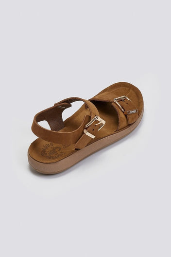 Σανδάλια δερμάτινα με μπαρέτα PANAGIOTA FANTASY SANDALS - Ταμπά - thefashionproject.gr - FANTASY SANDALS
