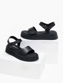 Σανδάλια δερμάτινα με μπαρέτα Ragazza 01234 - Μαύρο - thefashionproject.gr - RAGAZZA