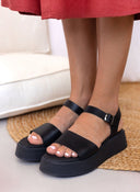 Σανδάλια δερμάτινα με μπαρέτα Ragazza 01234 - Μαύρο - thefashionproject.gr - RAGAZZA