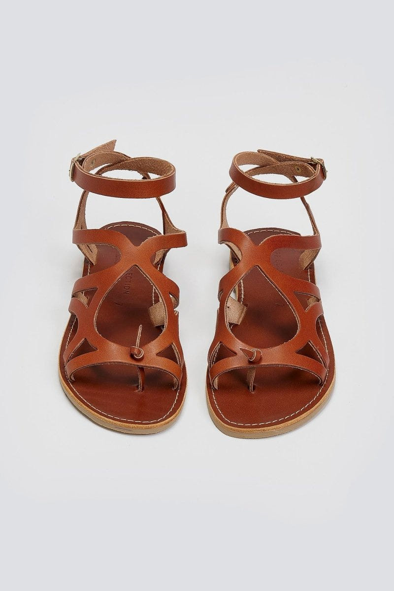 Σανδάλια δερμάτινα με μπαρέτα Tfp - Καφέ - thefashionproject.gr - TFP