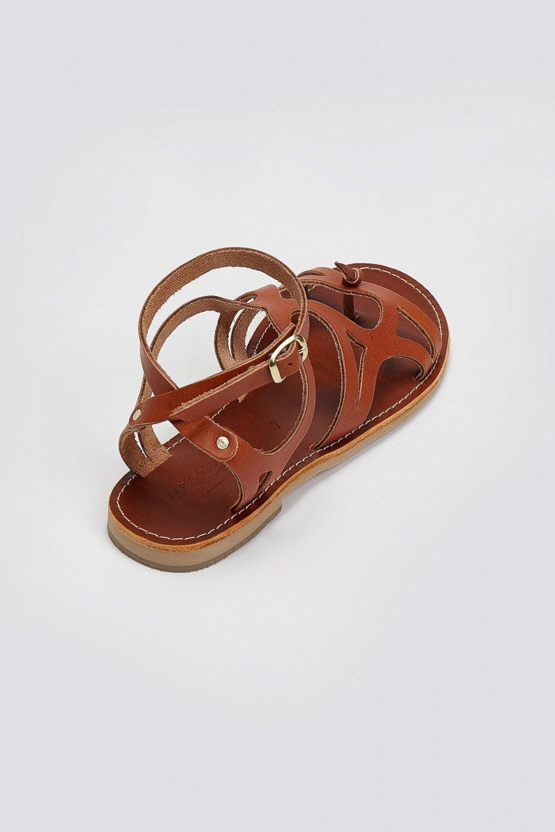 Σανδάλια δερμάτινα με μπαρέτα Tfp - Καφέ - thefashionproject.gr - TFP