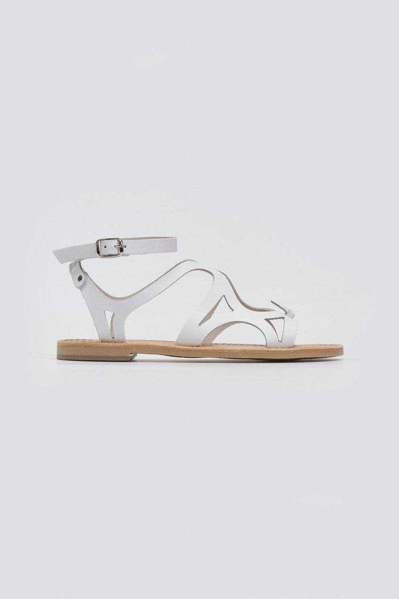 Σανδάλια δερμάτινα με μπαρέτα Tfp - Λευκό - thefashionproject.gr - TFP
